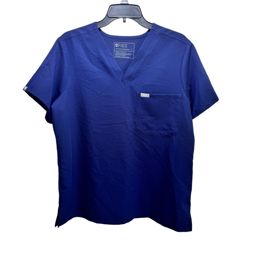 FIGS‎ Technical Career Collection Navy V-Neck Scrub One Pocket M Short Sleeve